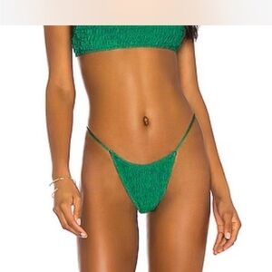 REVOLVE Green ruched bikini bottoms